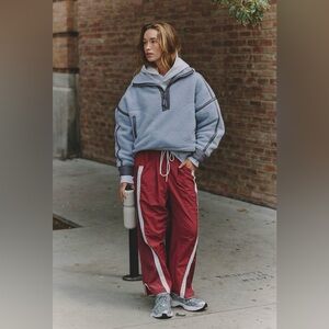 Free People Movement Mountain High Half Zip Fleece in Steel Combo Size L NWOT